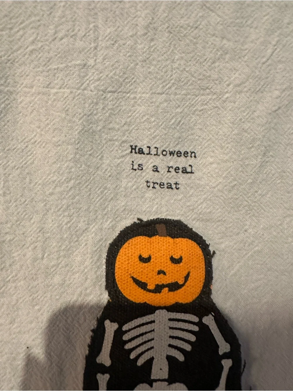 Mud Pie Halloween Pumpkin Head Skeleton Tea Towel